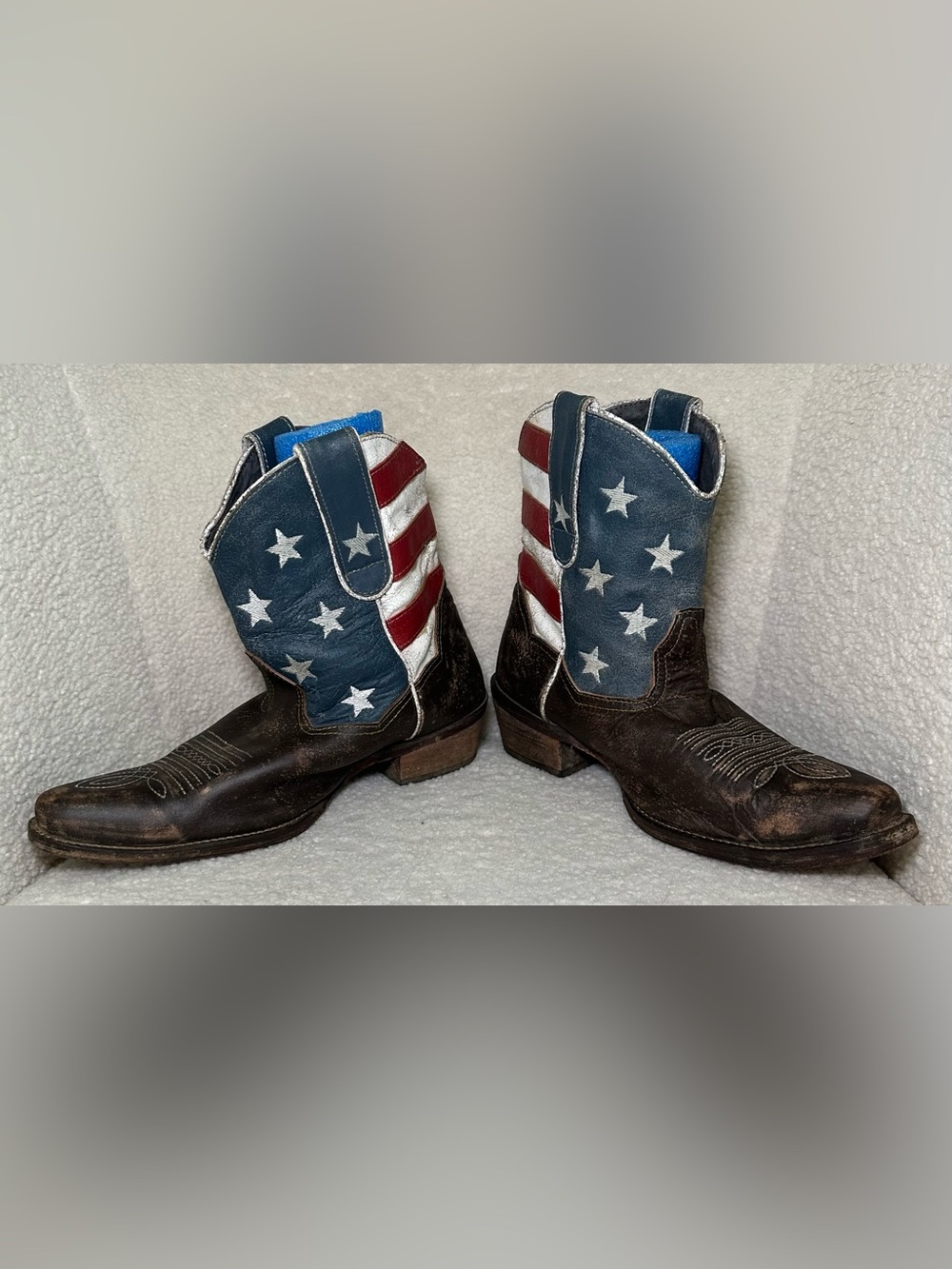 Americana Patriotic Western Boots USA Flag Leather Summer 4th of July Cowboy 8 - Picture 10 of 15